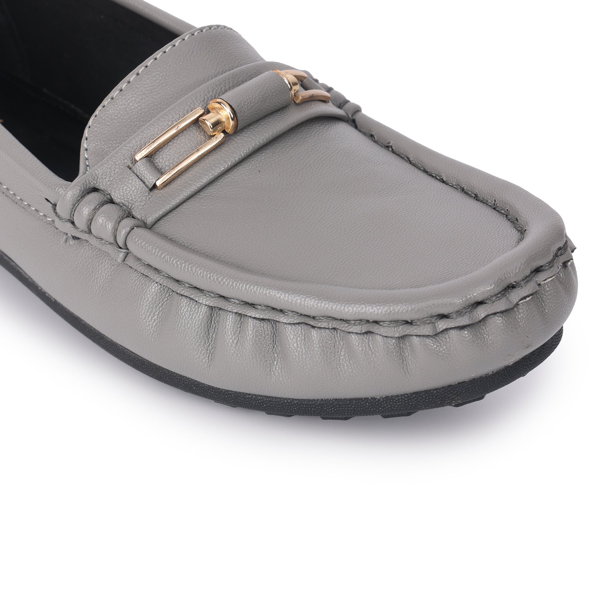 Buckle Detailed Wedge Heel Moccasin Loafers