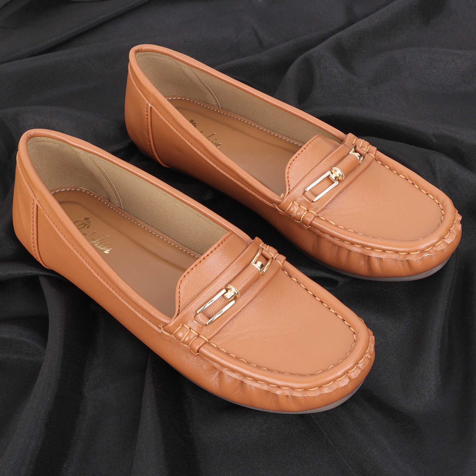 Buckle Detailed Wedge Heel Moccasin Loafers