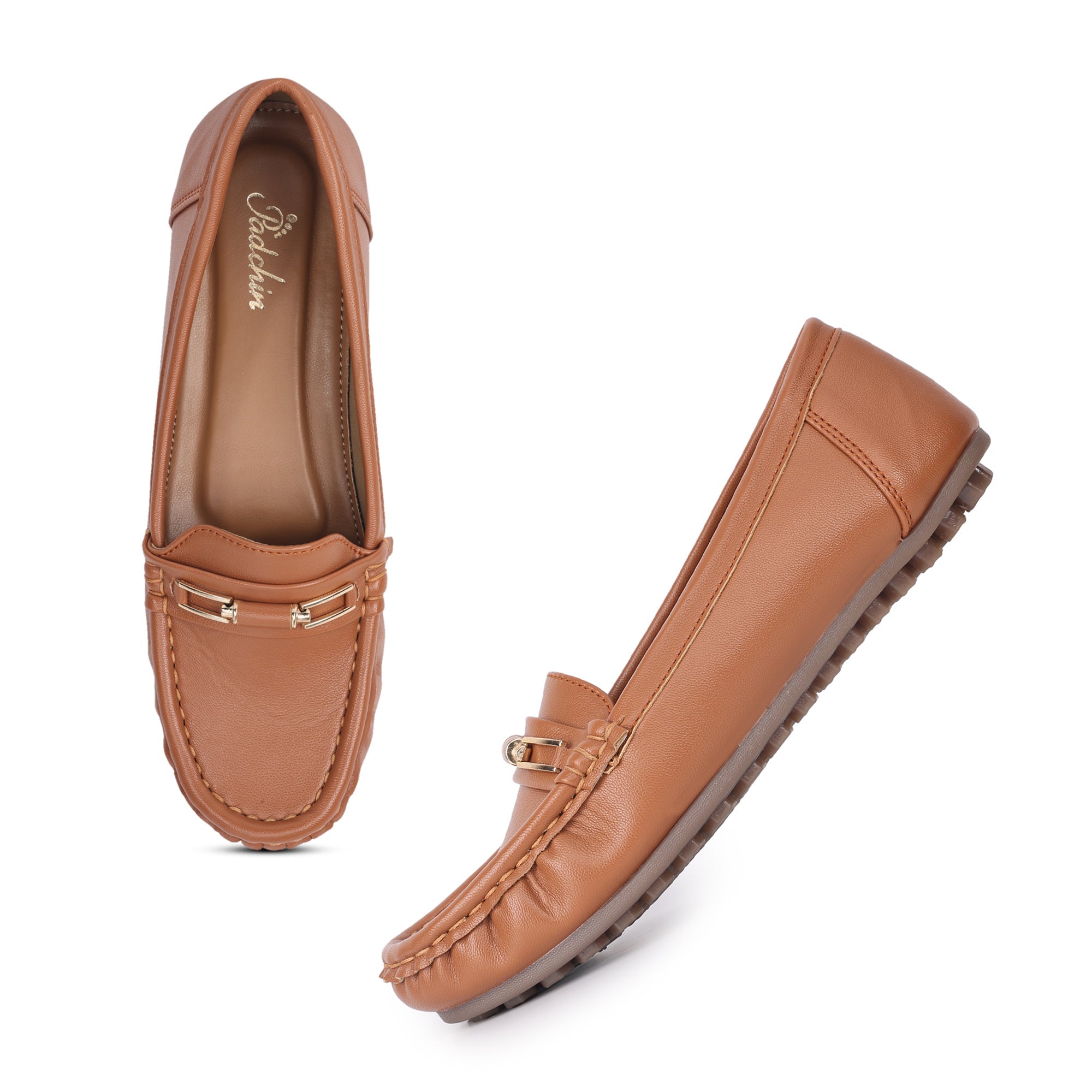 Buckle Detailed Wedge Heel Moccasin Loafers