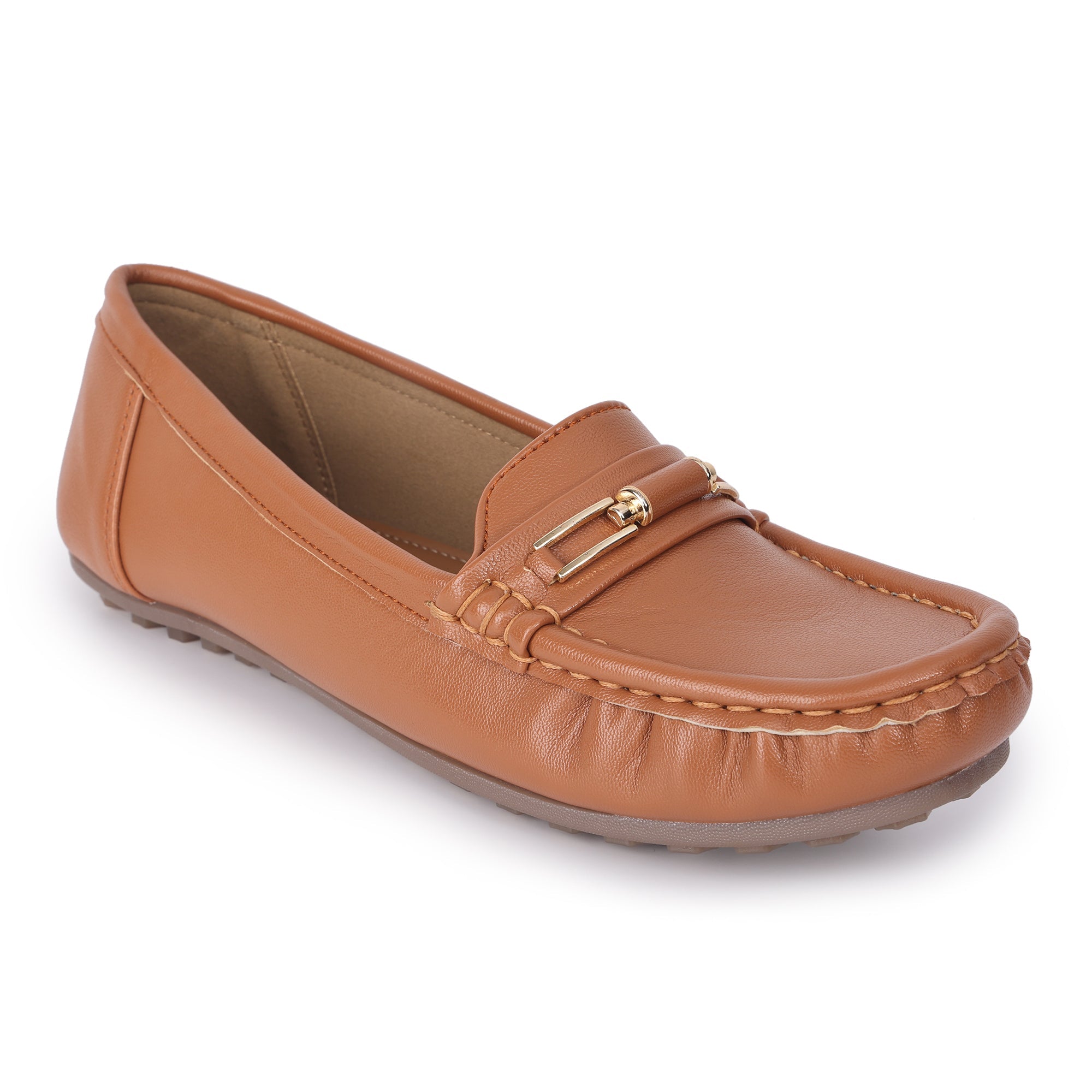 Buckle Detailed Wedge Heel Moccasin Loafers