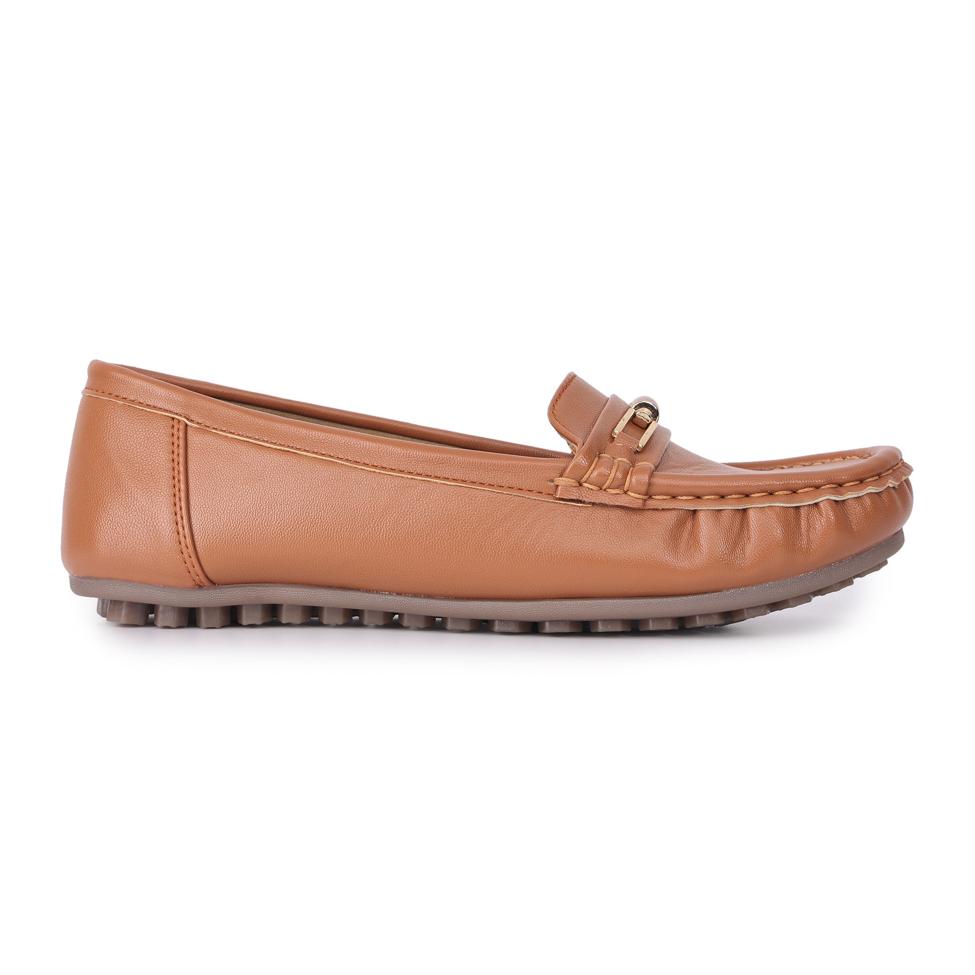 Buckle Detailed Wedge Heel Moccasin Loafers