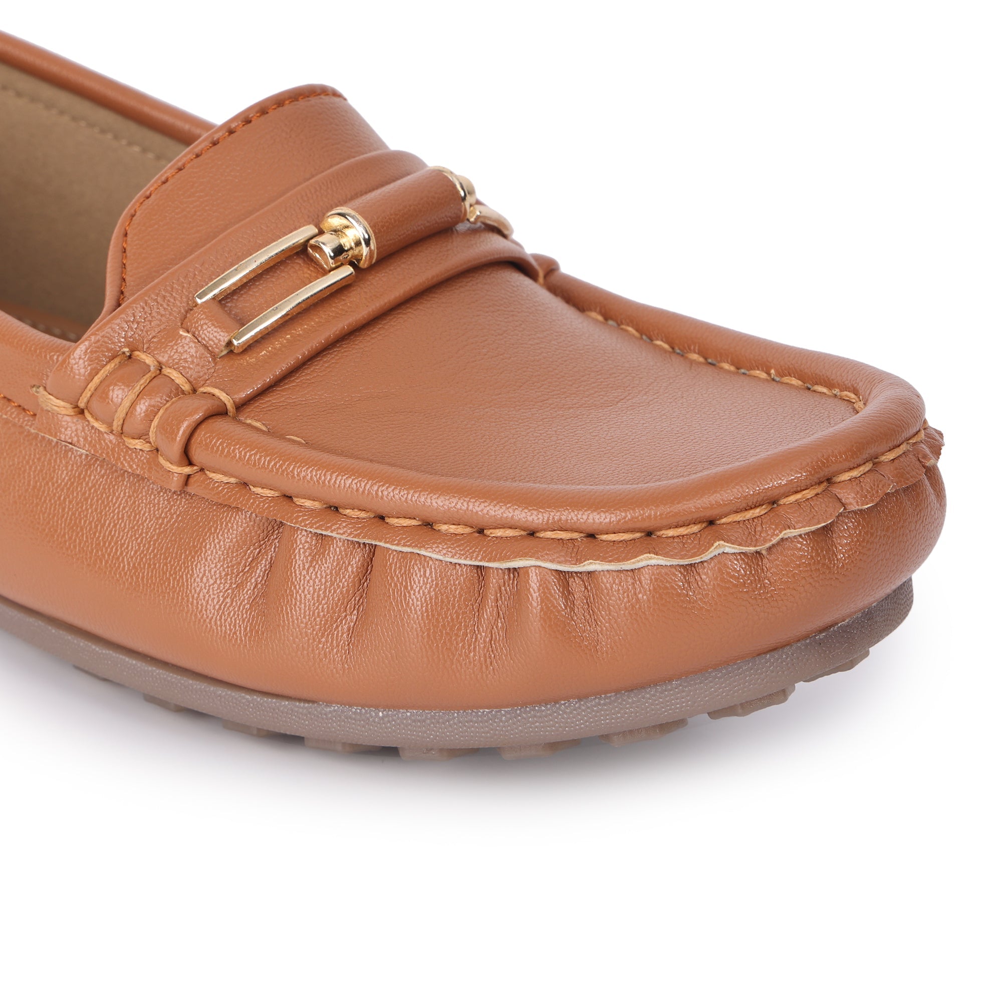 Buckle Detailed Wedge Heel Moccasin Loafers