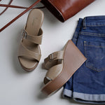 Load image into Gallery viewer, Women's Open Toe Wedge Heel With Buckle Strap Sandals