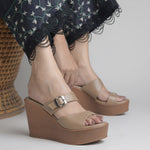 Load image into Gallery viewer, Women's Open Toe Wedge Heel With Buckle Strap Sandals
