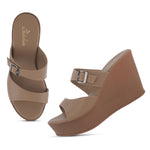 Load image into Gallery viewer, Women's Open Toe Wedge Heel With Buckle Strap Sandals