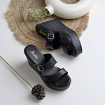 Load image into Gallery viewer, Women's Open Toe Wedge Heel With Buckle Strap Sandals