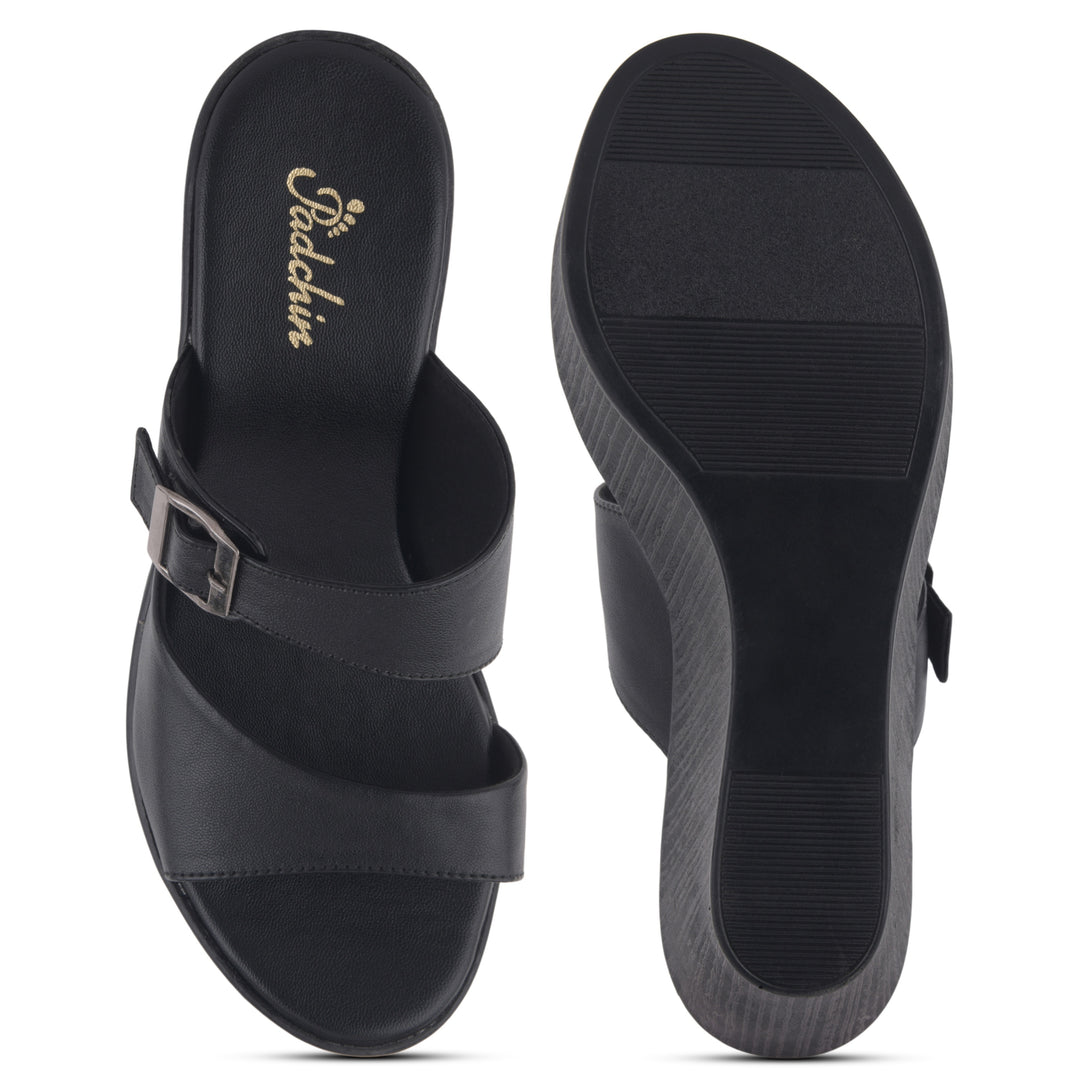 Women's Open Toe Wedge Heel With Buckle Strap Sandals