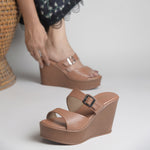 Load image into Gallery viewer, Women's Open Toe Wedge Heel With Buckle Strap Sandals