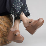 Load image into Gallery viewer, Women's Open Toe Wedge Heel With Buckle Strap Sandals