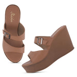 Load image into Gallery viewer, Women's Open Toe Wedge Heel With Buckle Strap Sandals