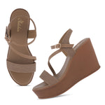 Load image into Gallery viewer, Women's Open Toe Fabric Strap Wedge Heel Sandals
