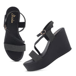 Load image into Gallery viewer, Women's Open Toe Fabric Strap Wedge Heel Sandals