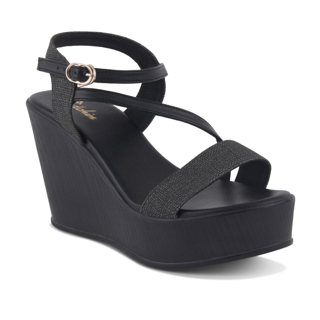 Women's Open Toe Fabric Strap Wedge Heel Sandals