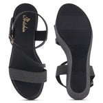 Load image into Gallery viewer, Women's Open Toe Fabric Strap Wedge Heel Sandals