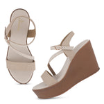 Load image into Gallery viewer, Women's Open Toe Fabric Strap Wedge Heel Sandals