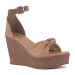 Load image into Gallery viewer, Women's Open Toe Knot Detail Wedge Heel Sandals