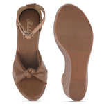 Load image into Gallery viewer, Women's Open Toe Knot Detail Wedge Heel Sandals