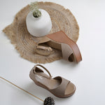 Load image into Gallery viewer, Women's Open Toe Textured Fabric Wedge Heel Sandals