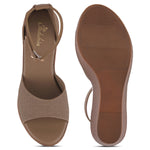 Load image into Gallery viewer, Women's Open Toe Textured Fabric Wedge Heel Sandals