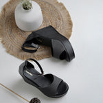 Load image into Gallery viewer, Women's Open Toe Textured Fabric Wedge Heel Sandals