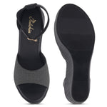 Load image into Gallery viewer, Women's Open Toe Textured Fabric Wedge Heel Sandals