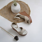 Load image into Gallery viewer, Women's Open Toe Textured Fabric Wedge Heel Sandals