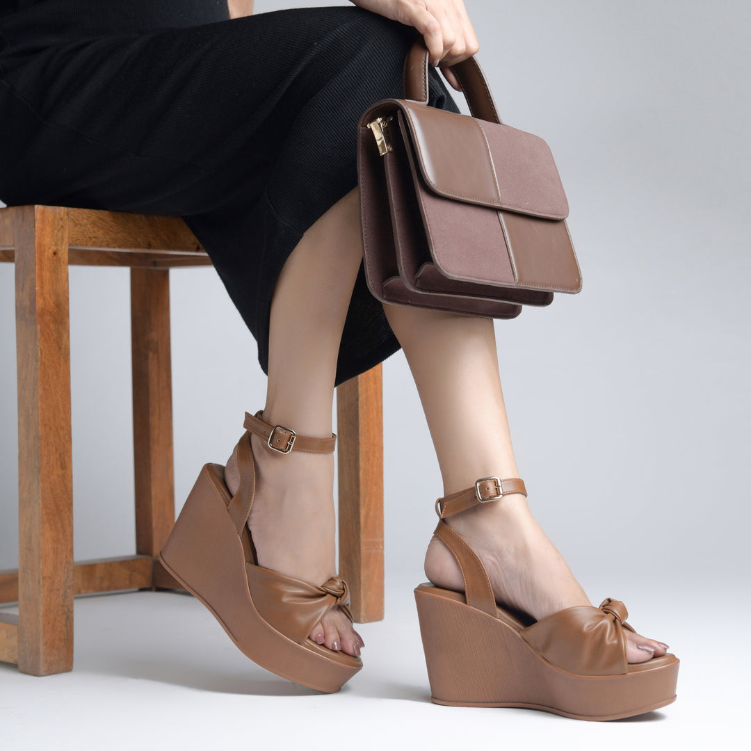 Women's Open Toe Slingback Ankle Strap Wedge Heel Sandals