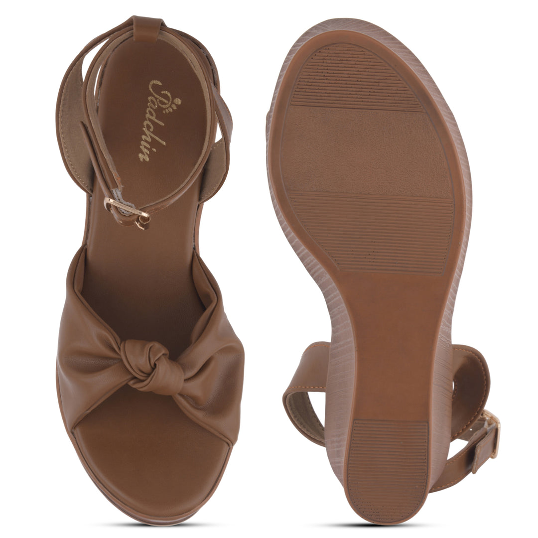 Women's Open Toe Slingback Ankle Strap Wedge Heel Sandals