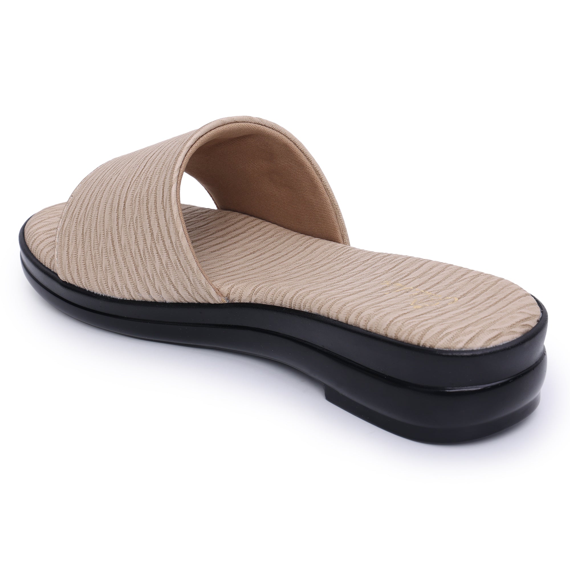 Textured Open Toe Flat Sandal