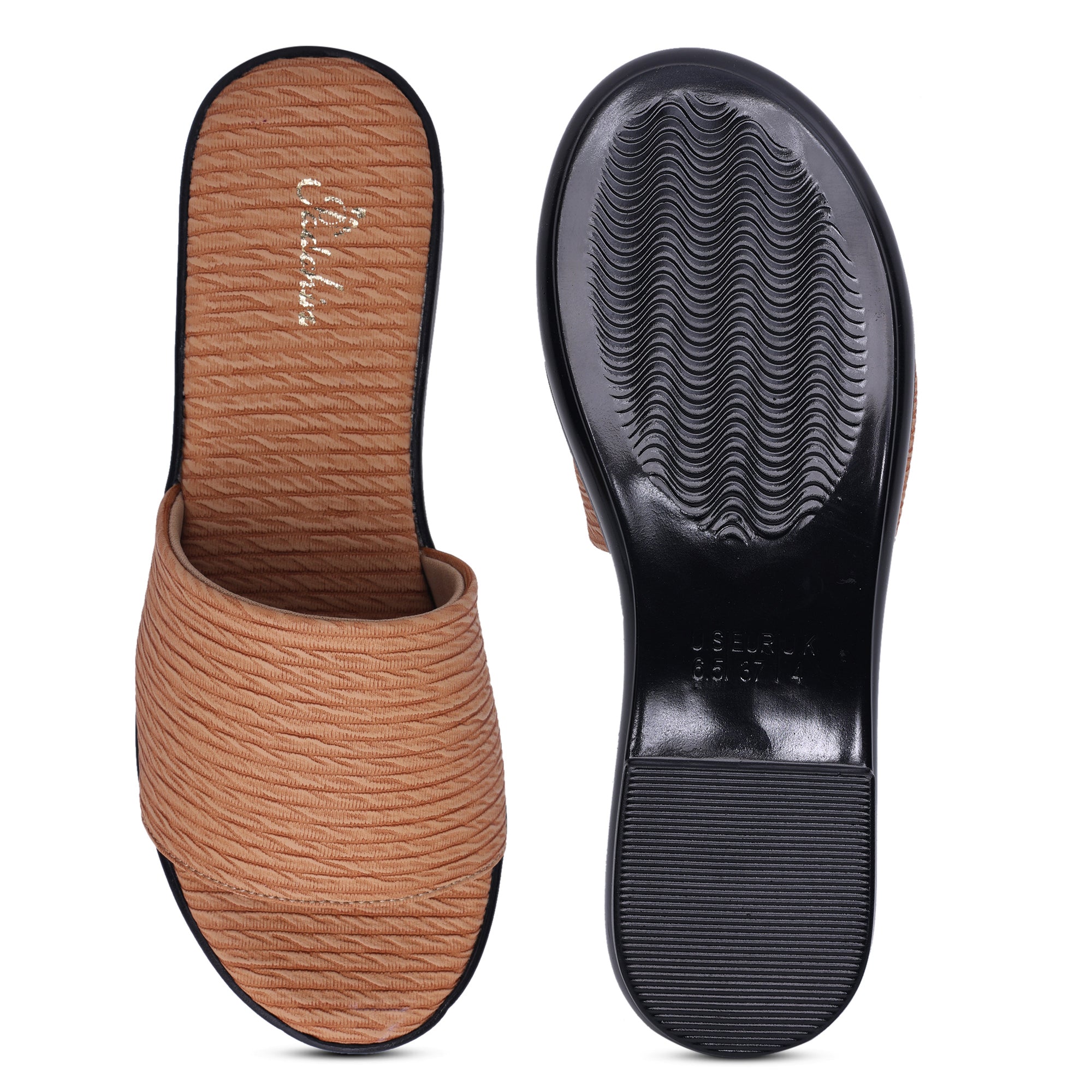 Textured Open Toe Flat Sandal