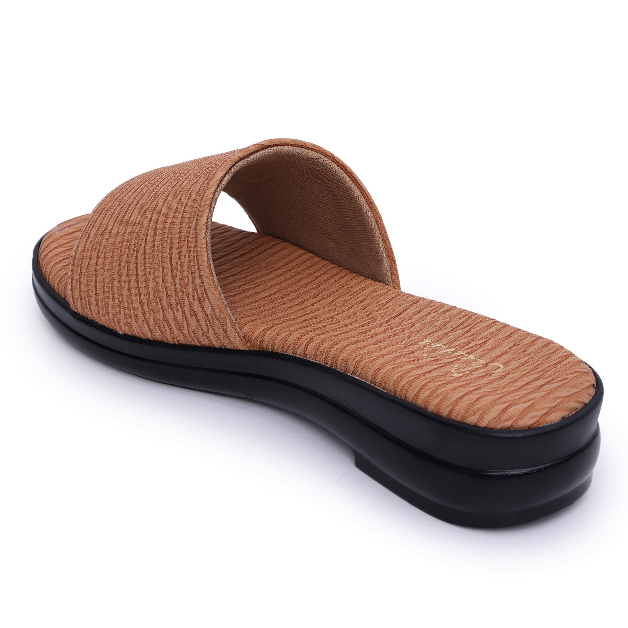 Textured Open Toe Flat Sandal