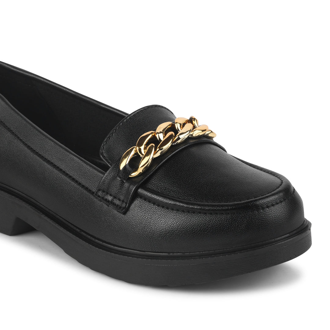 Padchin Ladies Loafers with Chain Detailed | Comfortable and Trendy Slip-On Mules Wedges Women Footwear