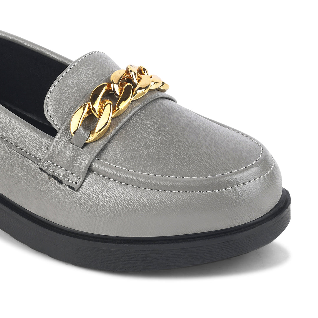 Padchin Ladies Loafers with Chain Detailed | Comfortable and Trendy Slip-On Mules Wedges Women Footwear