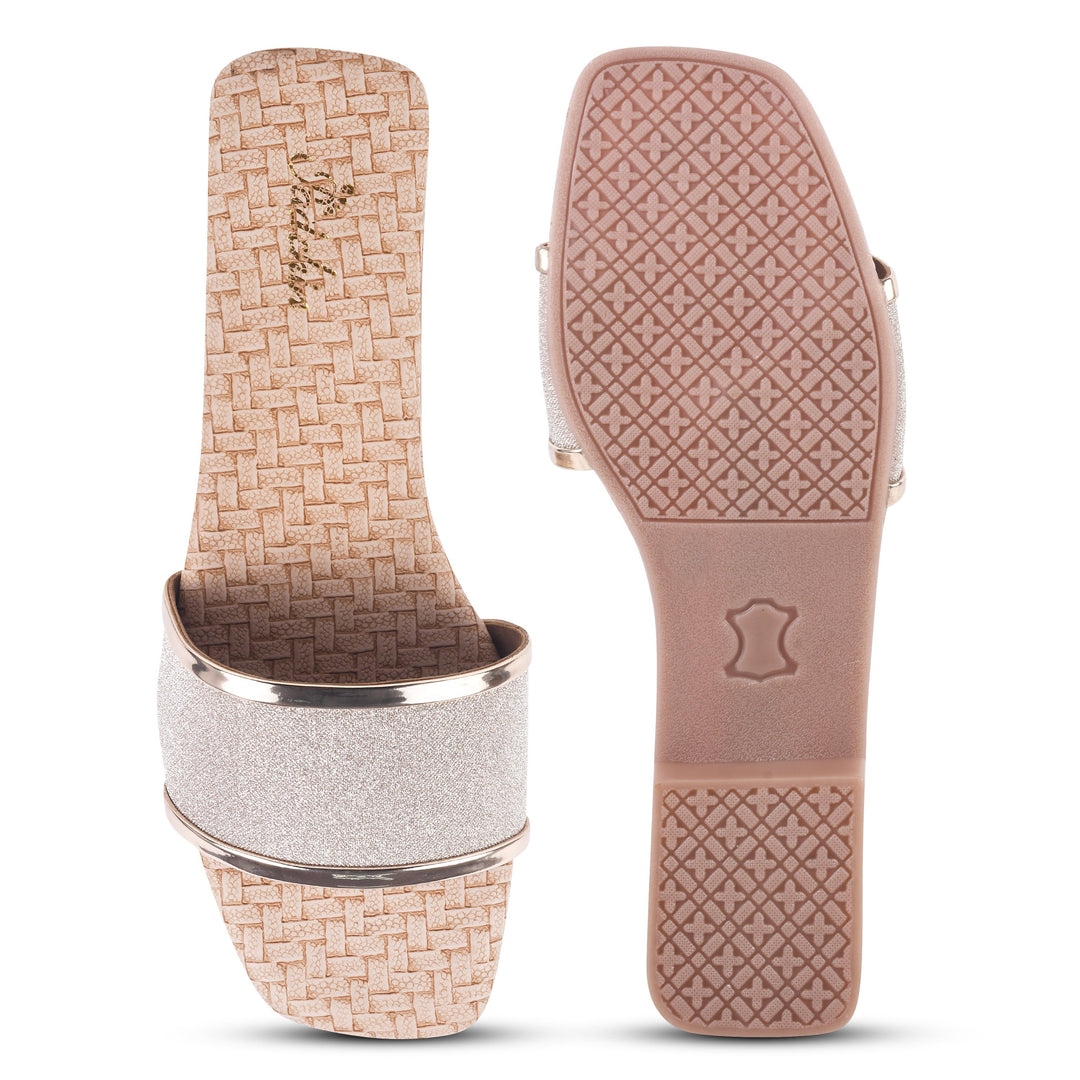 Padchin Women's Square Toe Flats | Stylish Platform Slippers Summer Sandals