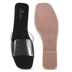 Load image into Gallery viewer, Padchin Women&#39;s Transparent Square Toe Flats | Stylish Slip-On Platform Slippers
