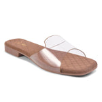 Load image into Gallery viewer, Padchin Women&#39;s Transparent Square Toe Flats | Stylish Slip-On Platform Slippers
