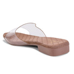 Load image into Gallery viewer, Padchin Women&#39;s Transparent Square Toe Flats | Stylish Slip-On Platform Slippers
