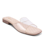 Load image into Gallery viewer, Padchin Women&#39;s Transparent Square Toe Flats | Stylish Slip-On Platform Slippers
