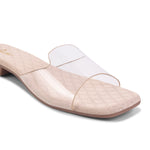 Load image into Gallery viewer, Padchin Women&#39;s Transparent Square Toe Flats | Stylish Slip-On Platform Slippers
