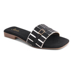 Load image into Gallery viewer, Padchin Women&#39;s Embellished Square Toe Flats | Soft Stylish Slip-On Platform Slippers
