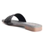 Load image into Gallery viewer, Padchin Women&#39;s Embellished Square Toe Flats | Soft Stylish Slip-On Platform Slippers
