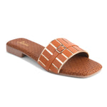 Load image into Gallery viewer, Padchin Women&#39;s Embellished Square Toe Flats | Soft Stylish Slip-On Platform Slippers
