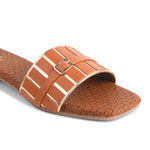 Load image into Gallery viewer, Padchin Women&#39;s Embellished Square Toe Flats | Soft Stylish Slip-On Platform Slippers
