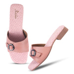Load image into Gallery viewer, Padchin Women&#39;s Buckled Square Toe Flats | Soft Stylish Slip-On Sandals with Buckle Detail
