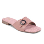 Load image into Gallery viewer, Padchin Women&#39;s Buckled Square Toe Flats | Soft Stylish Slip-On Sandals with Buckle Detail
