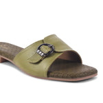 Load image into Gallery viewer, Padchin Women&#39;s Buckled Square Toe Flats | Soft Stylish Slip-On Sandals with Buckle Detail
