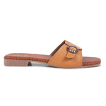 Load image into Gallery viewer, Padchin Women&#39;s Buckled Square Toe Flats | Soft Stylish Slip-On Sandals with Buckle Detail
