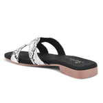 Load image into Gallery viewer, Padchin Women&#39;s Checked Design Square Toe Flats | Soft Stylish Slip-On Sandals

