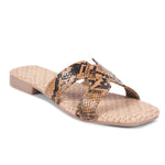 Load image into Gallery viewer, Padchin Women&#39;s Checked Design Square Toe Flats | Soft Stylish Slip-On Sandals
