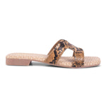 Load image into Gallery viewer, Padchin Women&#39;s Checked Design Square Toe Flats | Soft Stylish Slip-On Sandals
